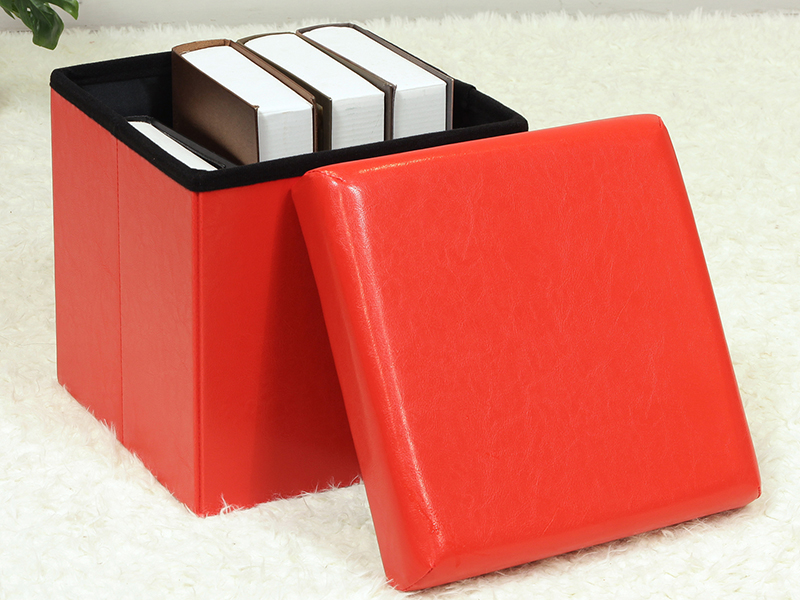 leather orange ottoman