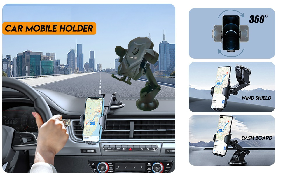 SKYCELL Car Phone Holder for Dashboard/Car Mobile Holder Stand with One