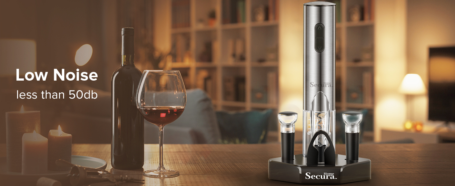 Secura Electric Wine Opener Set, Type C Cordless