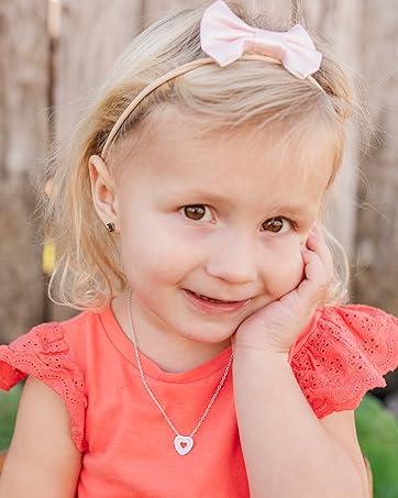 heart necklace for little girls valentines day gift