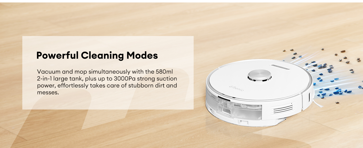Ultenic T10 Robot Vacuum Cleaner with Mop, Selfempty Base, 3000Pa, Laser Navigation, WiFi