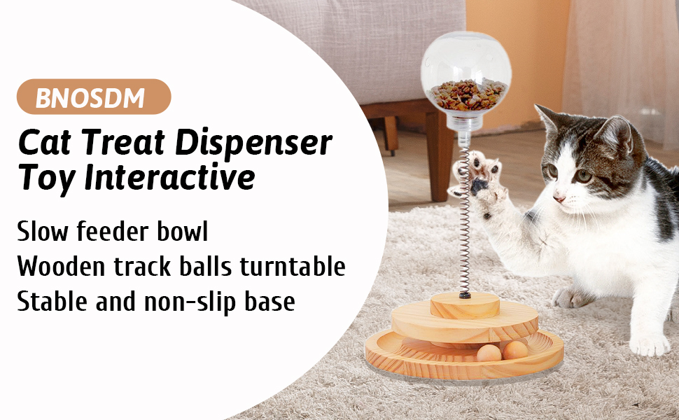 BNOSDM Interactive Cat Feeder Toy for Indoor Cats Slow Feeders Spring Toys Funny
