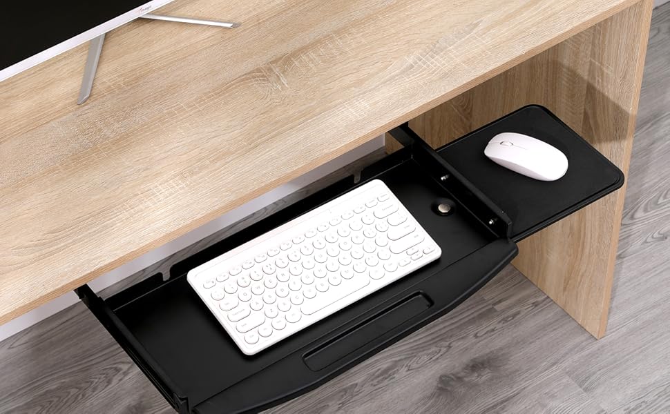 Oaskrac Keyboard Tray Under Desk, Keyboard Drawer Under