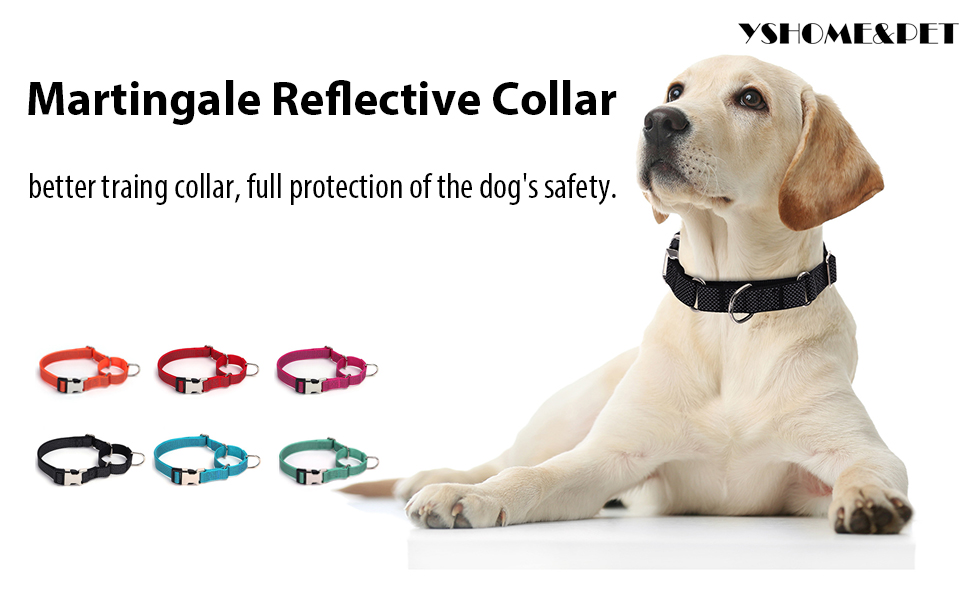 YSHOME&PET Reflective Martingale Dog Collars with Quick