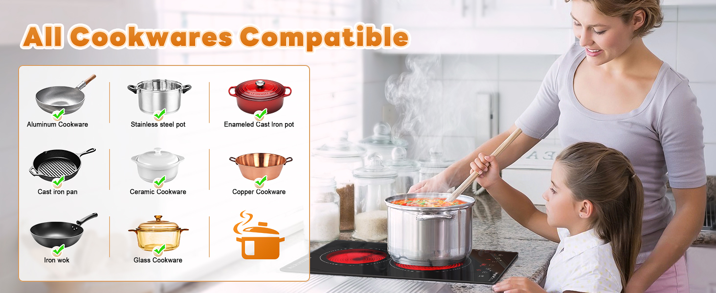 two burner electric cooktop