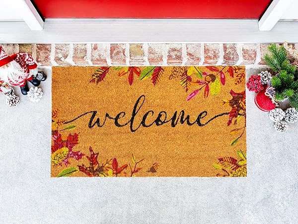 Amazon.com: Juvale Summer Welcome Coir Floral Door Mat