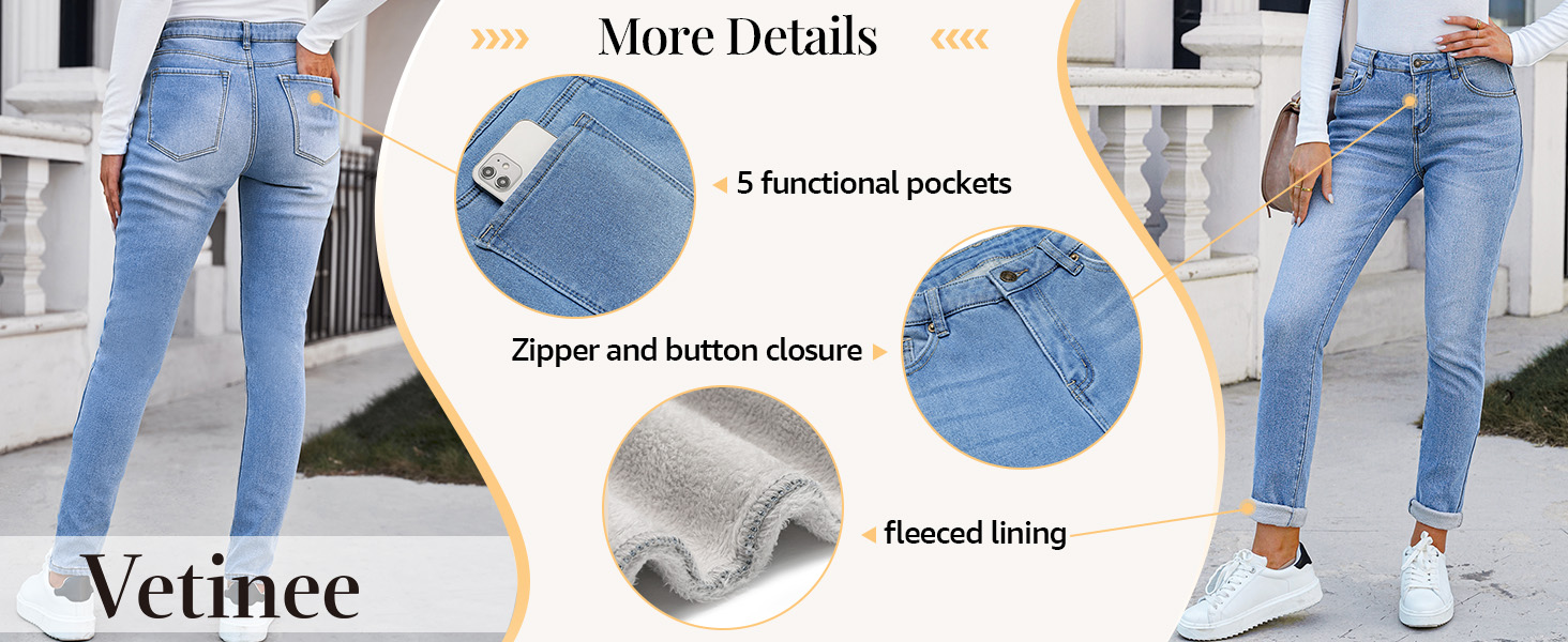 Vetinee High Waisted Skinny Jeans for Women Stretchy Women Jeans