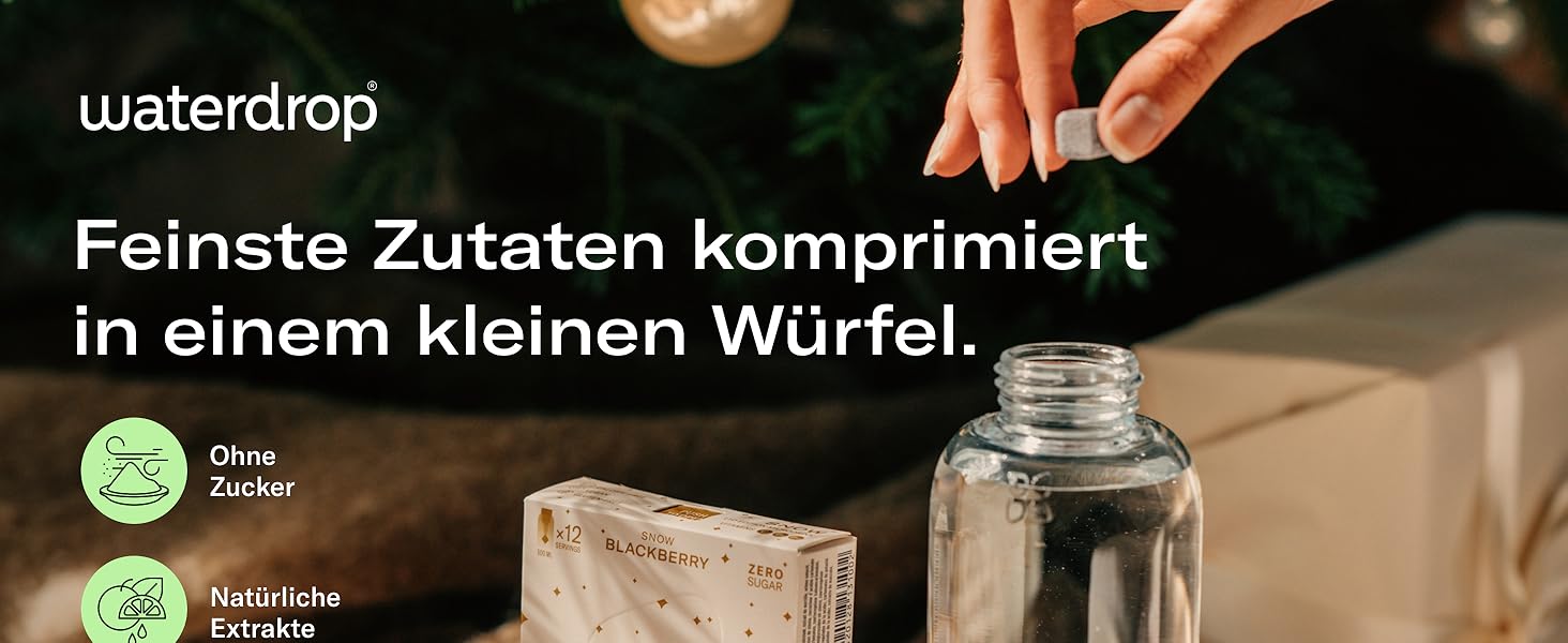 waterdrop feinste zutaten komprimiert in einem kleinen Wurfel