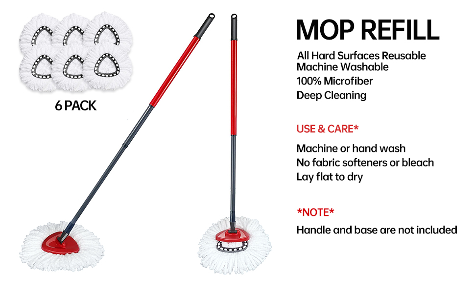 6 Pack Mop Heads Replacement Compatible with OCeda
