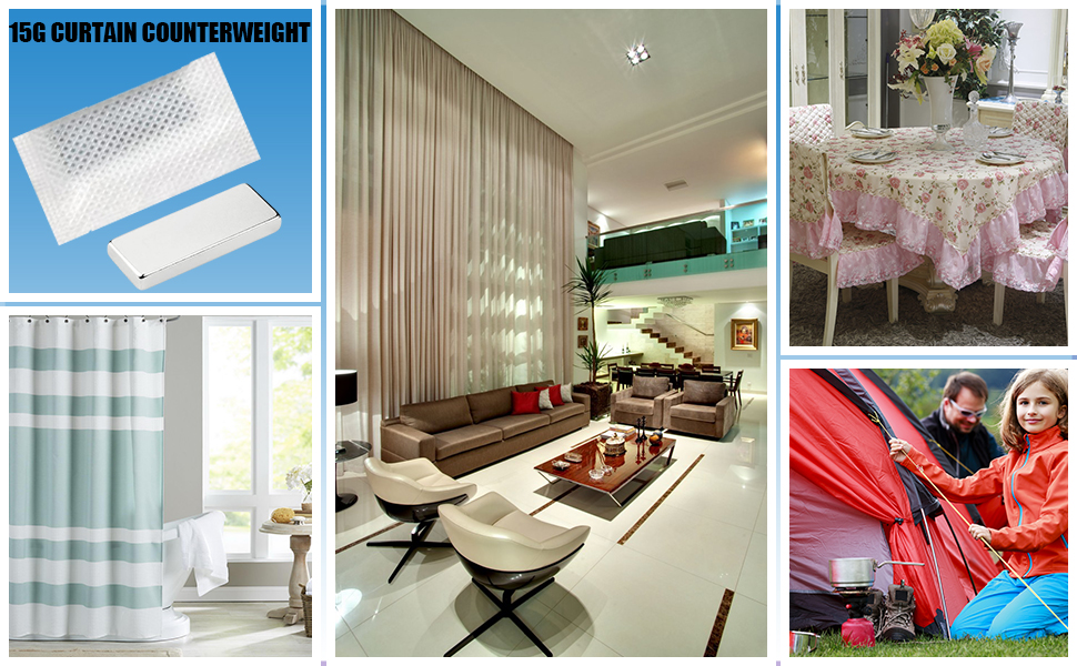 MOILINJAEY 25Pcs Curtain Weights Bottom Covering Fabric for