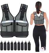 Sportneer Adjustable Weighted Vest Weights: 2-18 lbs/2-40 lbs Washable Weight Vest 16 In 1 Fast A...