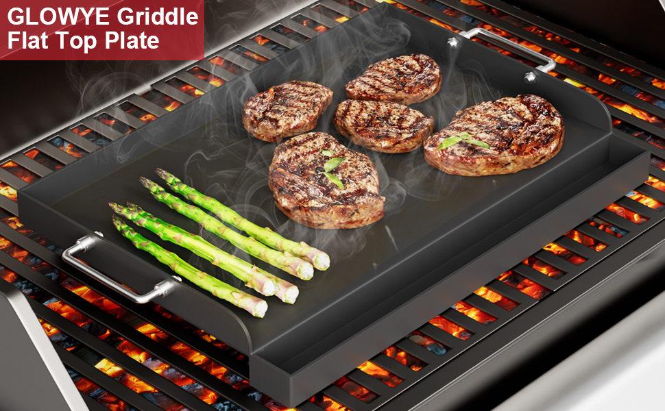 GLOWYE Nonstick Griddle for Gas Grill, 17" x 13" Universal