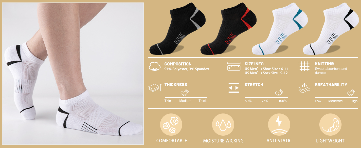 mens ankle socks size 9-11
