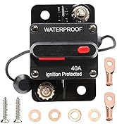 RED WOLF 40 AMP Car Circuit Breaker w/Manual Reset Switch Inline Fuse Holder Inverter for Motor T...