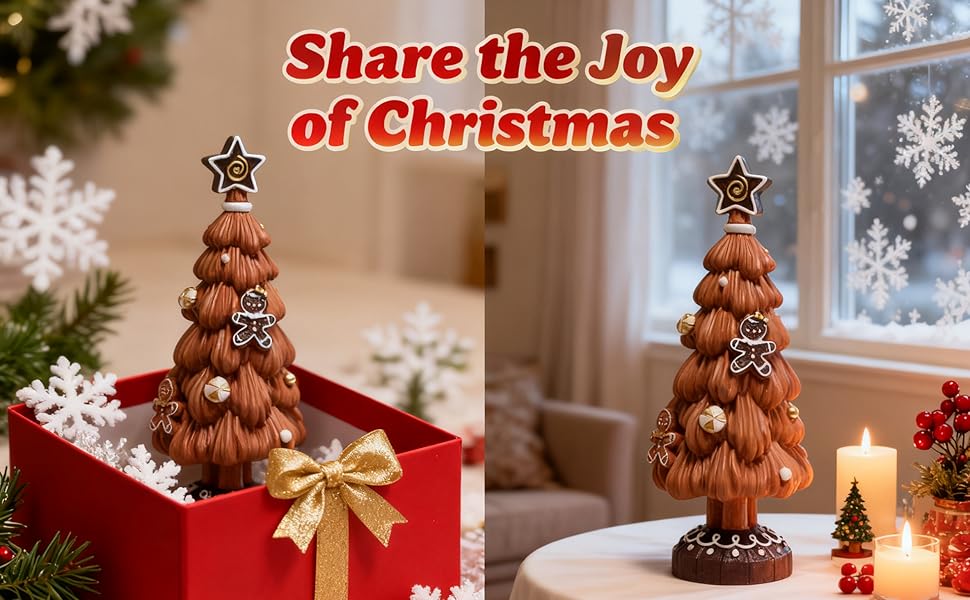 Resin Gingerbread Christmas Tree Figurine