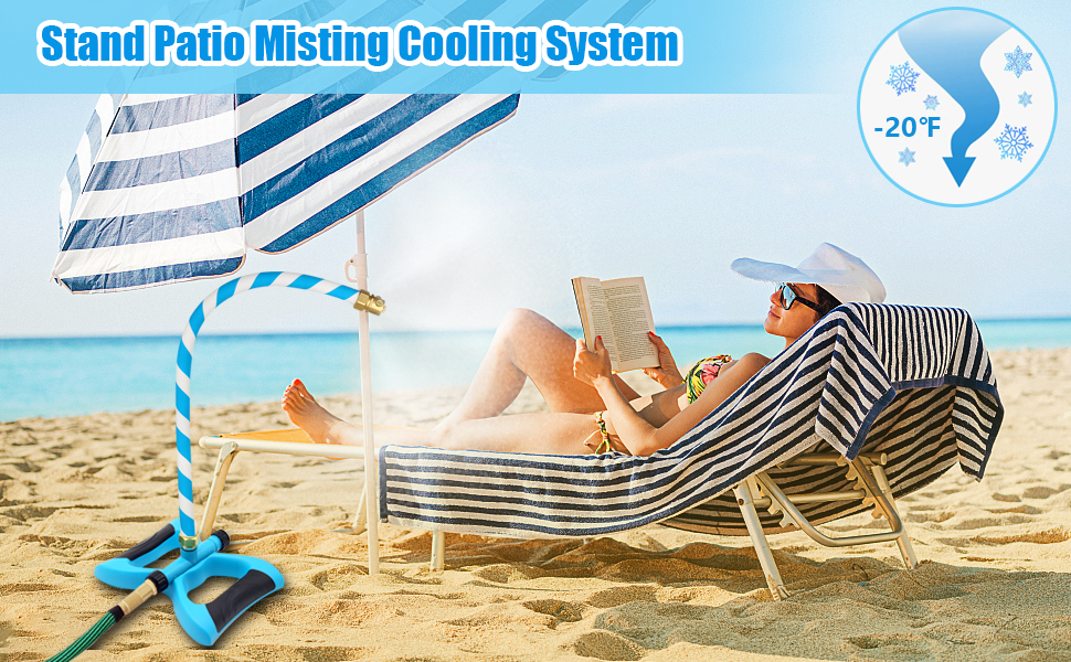 Doosela Standing Misters for Outside Patio, Portable Misting System for