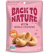 Back to Nature Jumbo Cashews - Dry Roasted with Sea Salt, Non-GMO High Protein Snacks, 9 Ounce