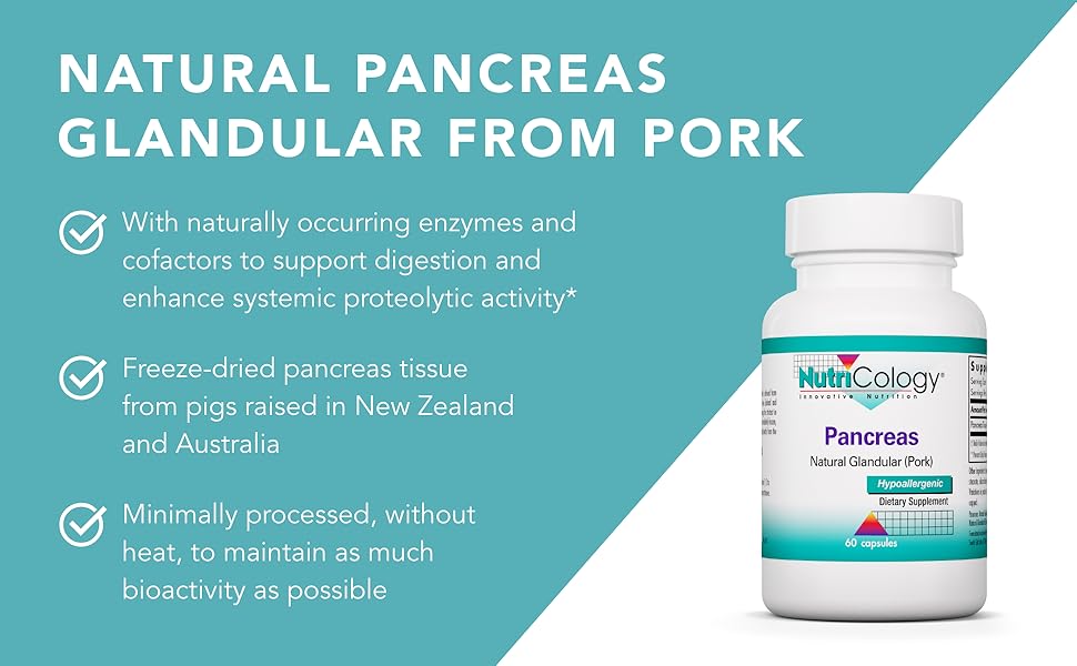 Nutricology Pancreas Pork Natural Glandular, Digestive