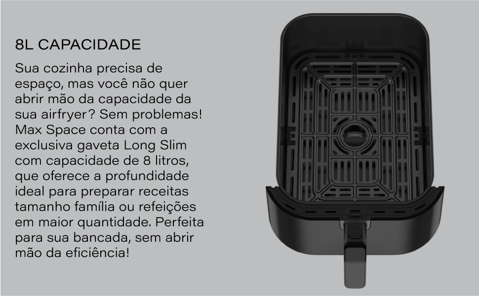 POLISHOP Fritadeira elétrica Airfryer Max Space 8L