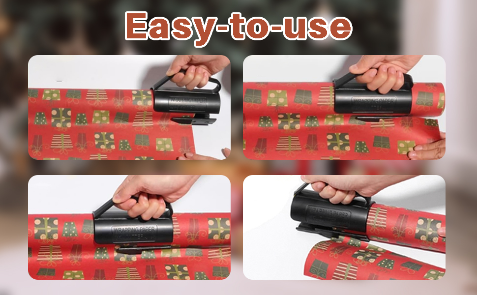 SEKESOER Wrapping Paper Cutter for Christmas Wrapping Paper, Gift Wrap