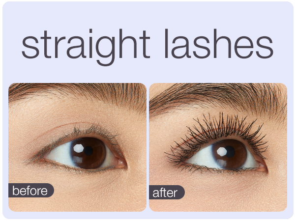 tarte tartelette tubing mascara before and after for straight lashes