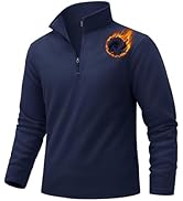 TACVASEN Men's Quarter Zip Fleece Pullover Long Sleeve Sweatshirt Warm Winter Sweater Casual Golf...