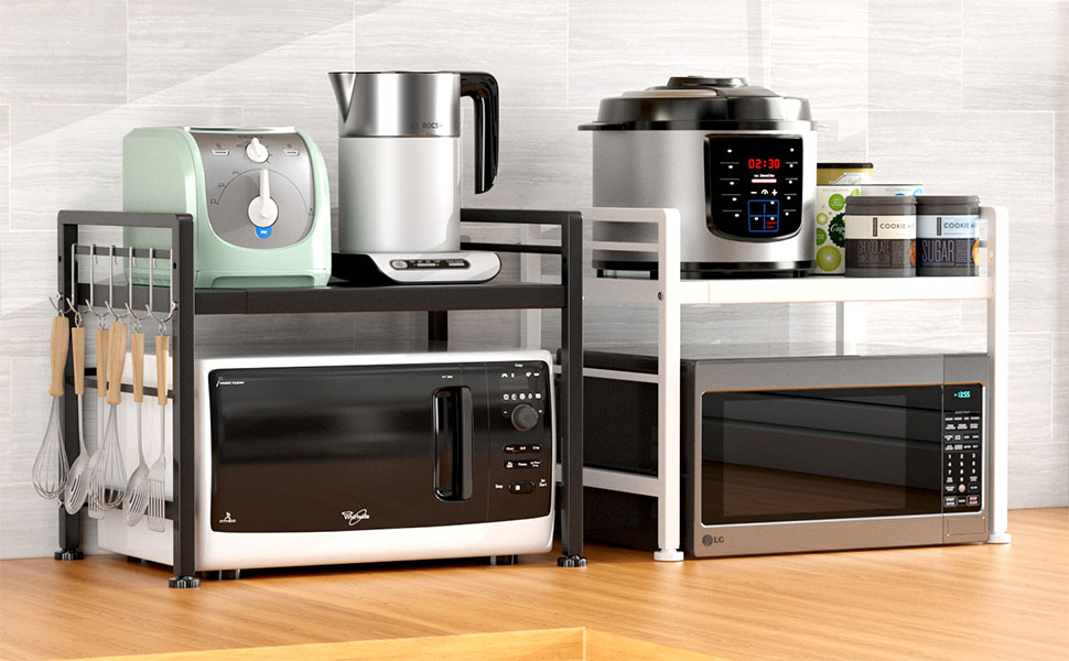 EKNITEY Extendable Microwave Oven Rack Adjustable Kitchen Counter