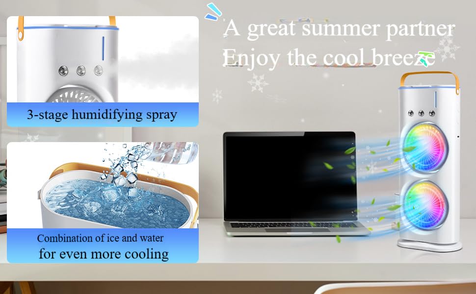 Mini Air Cooler With Led Portable Mini Fan Cooling Cooler Small Desktop Led Air Conditioner