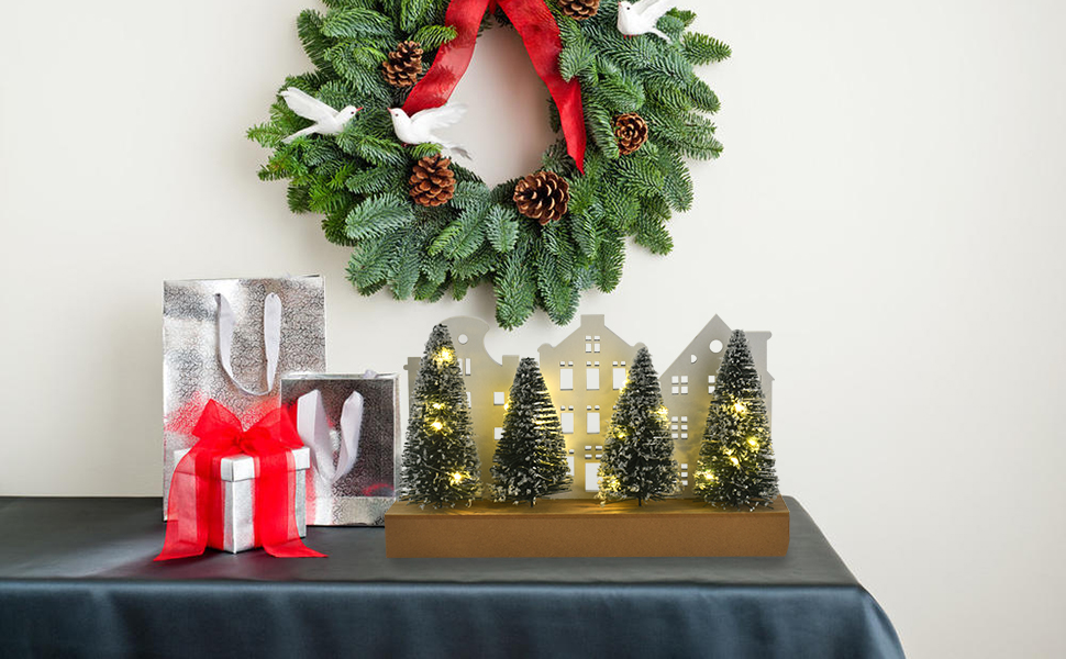 Christmas LED Lighted Decorations, Wooden Christmas Tree