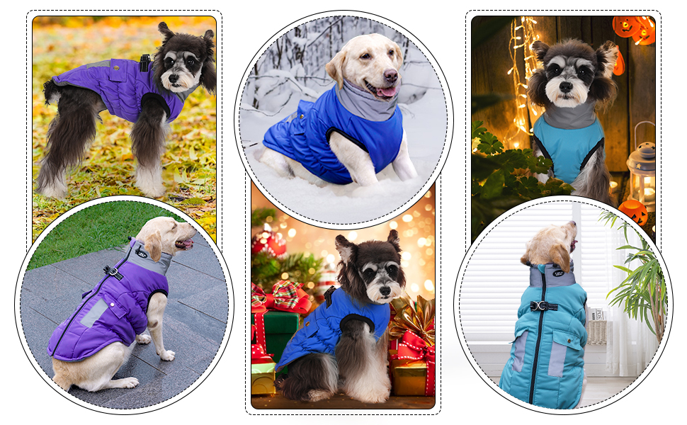 Norbi Dog Winter Coat, Warm Dog Coat Reflective Adjustable Dog Coat
