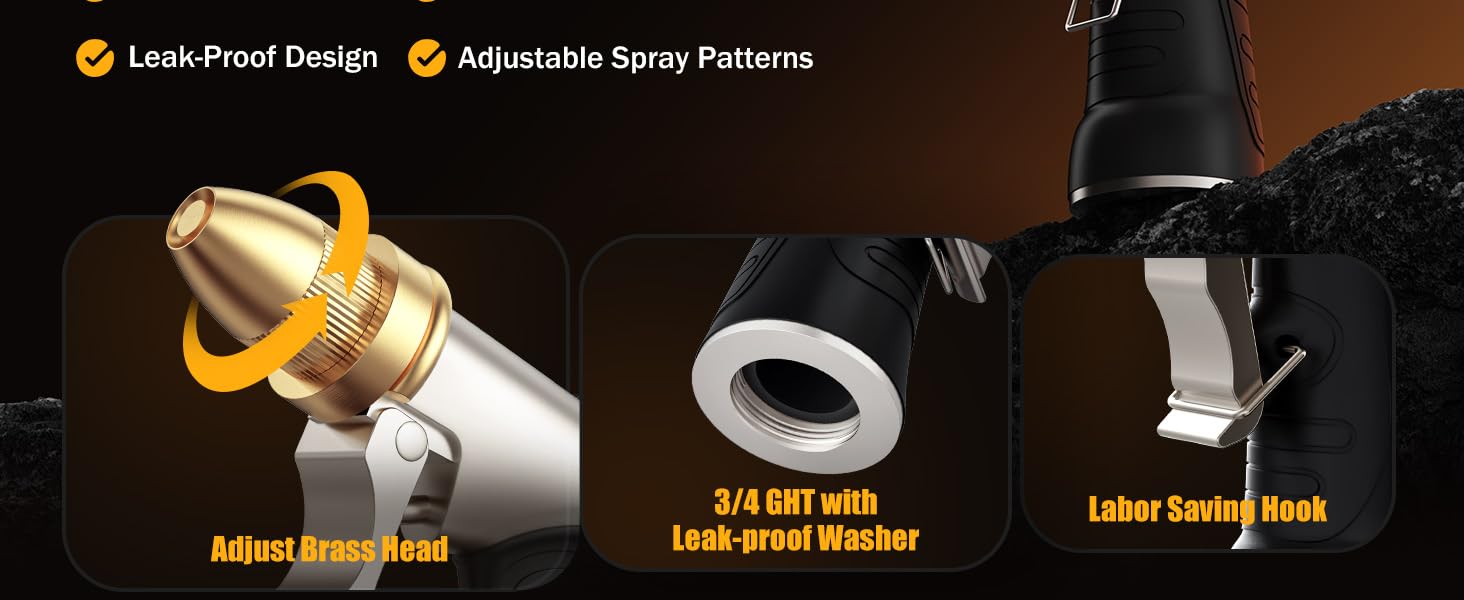 Leak proof adjustable spraying patterns sprayer