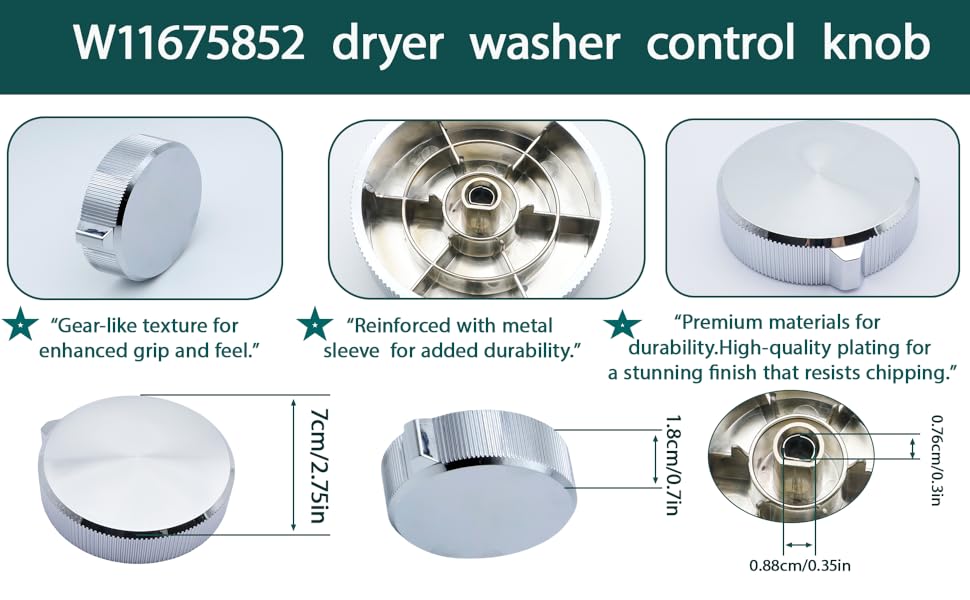 W11675852 Dryer Control Knob (Large) Replacement Compatible