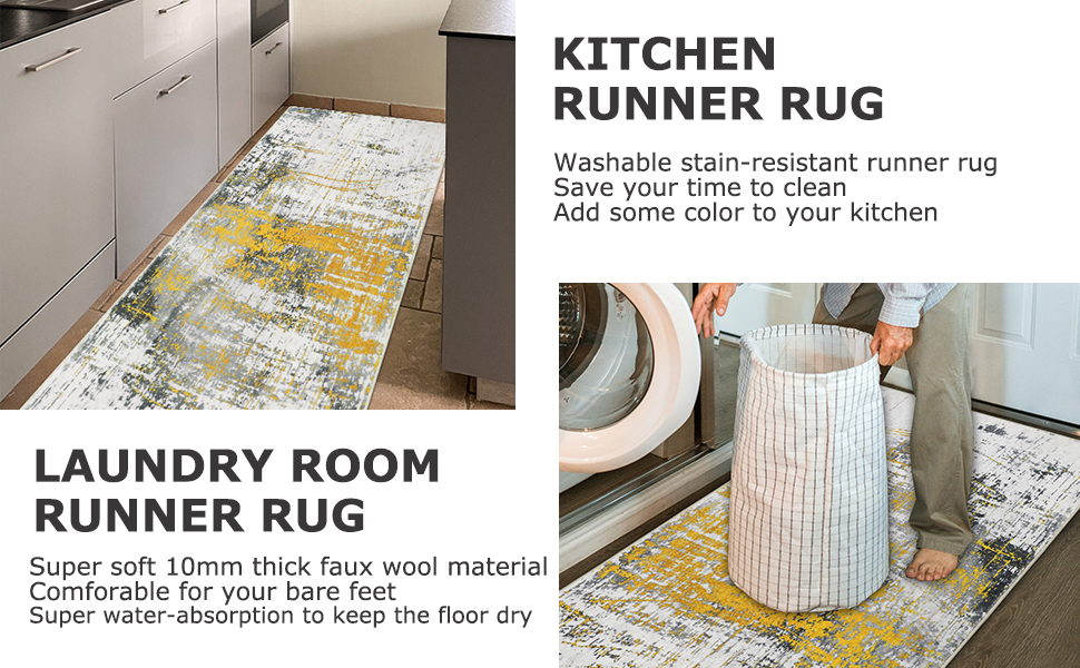 Capslpad 2'x6' Hallway Runner Rug with Rubber Backing