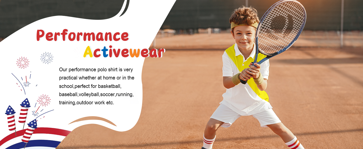 Boys American flag polo shirt