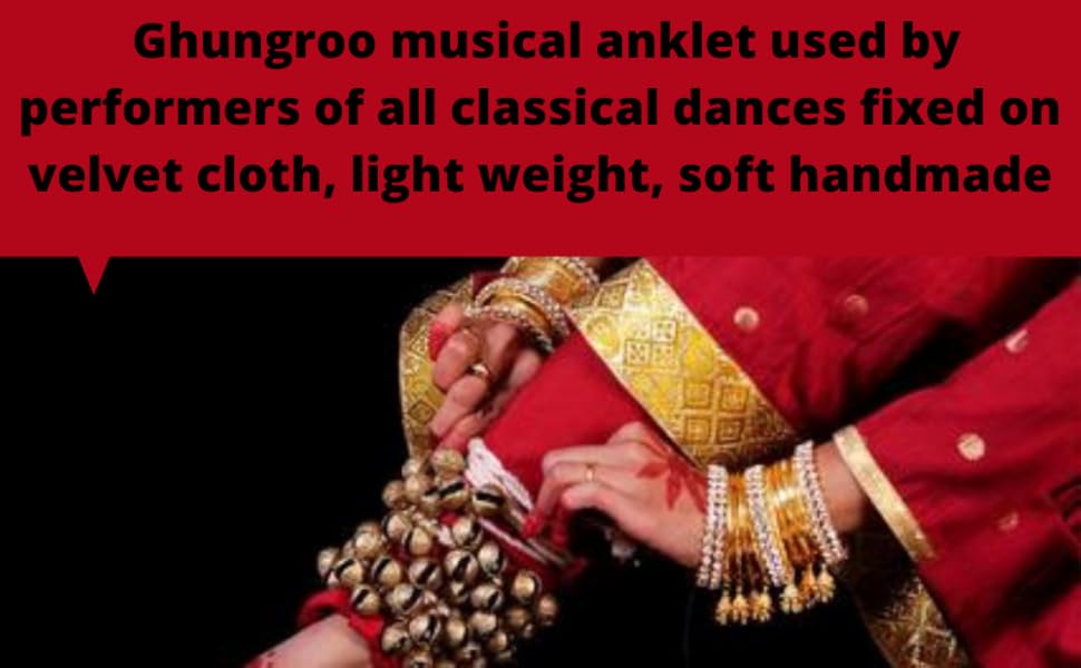 LYFJOY, Black Pad Ghungroo 4 Line Kathak, Kuchipudi, Kathakali