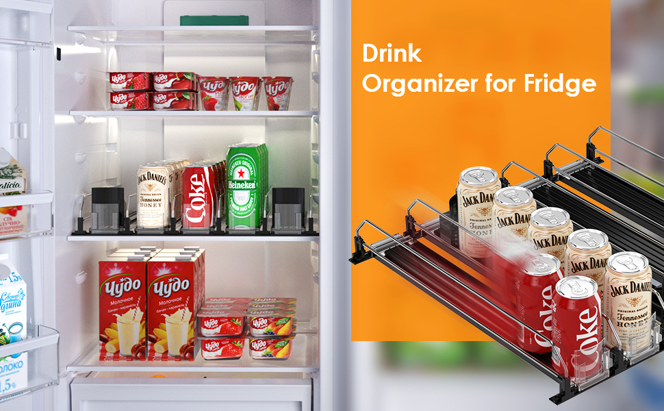 Drink Organizer for Fridge,Fridge Organization,Soda Can