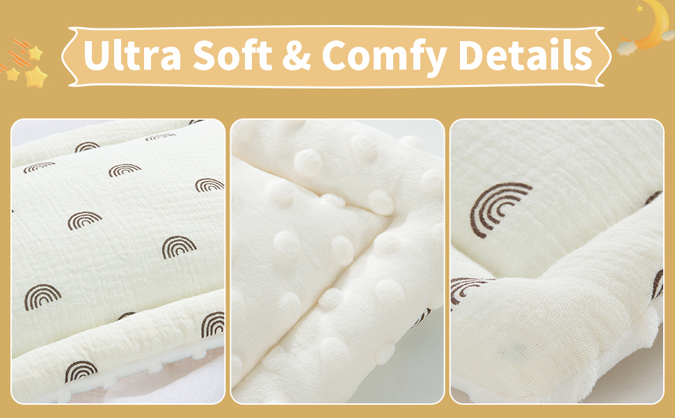 HOMBYS 100 Cotton Muslin Toddler Pillow for Sleeping, 16