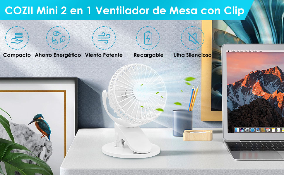 Ventilador de Mesa con Clip