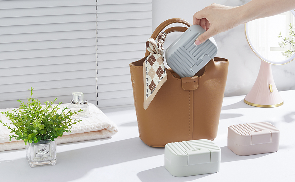 INIUNIK Travel Soap Container, 2 Pack Bar Soap Holder Soap