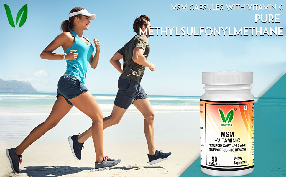 Vitaruhe® MSM Capsules with Vitamin C, 90 Capsules for 3 Months, Daily