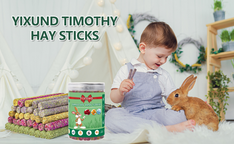 40PCS Rabbit Chew Sticks with Lavender