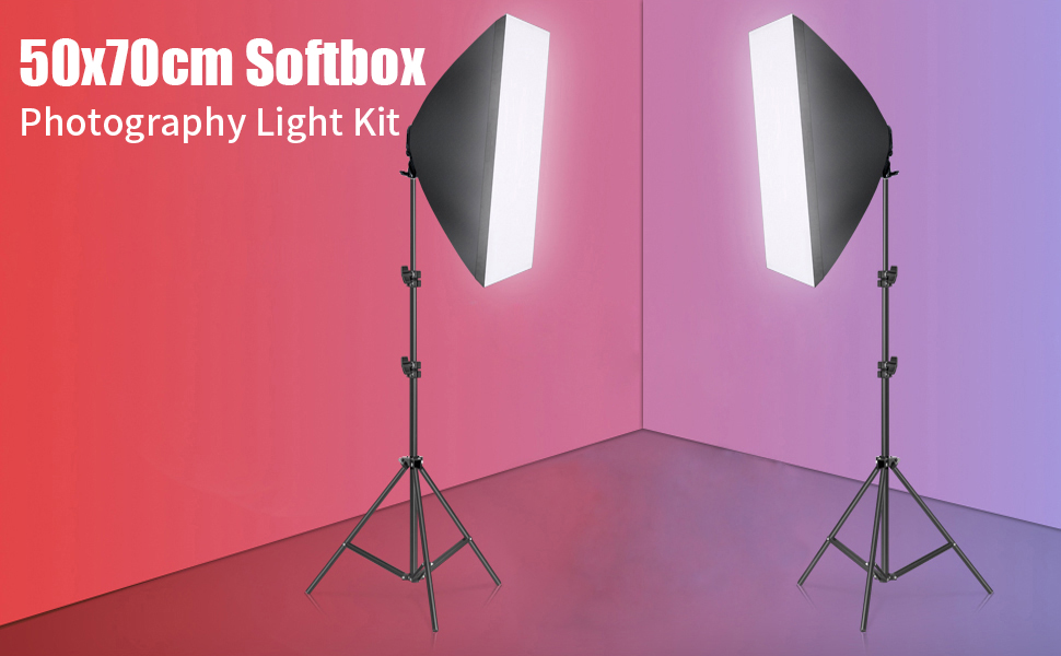 FOTOCREAT Softbox Photography Lighting Kit 20"X28" Professional Continuous Lighting Equipment