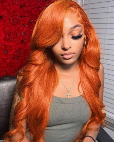 Ginger Lace Frontal Wig Human Hair Full Brazilian Body Wave Lace Front Wig with Baby Hair