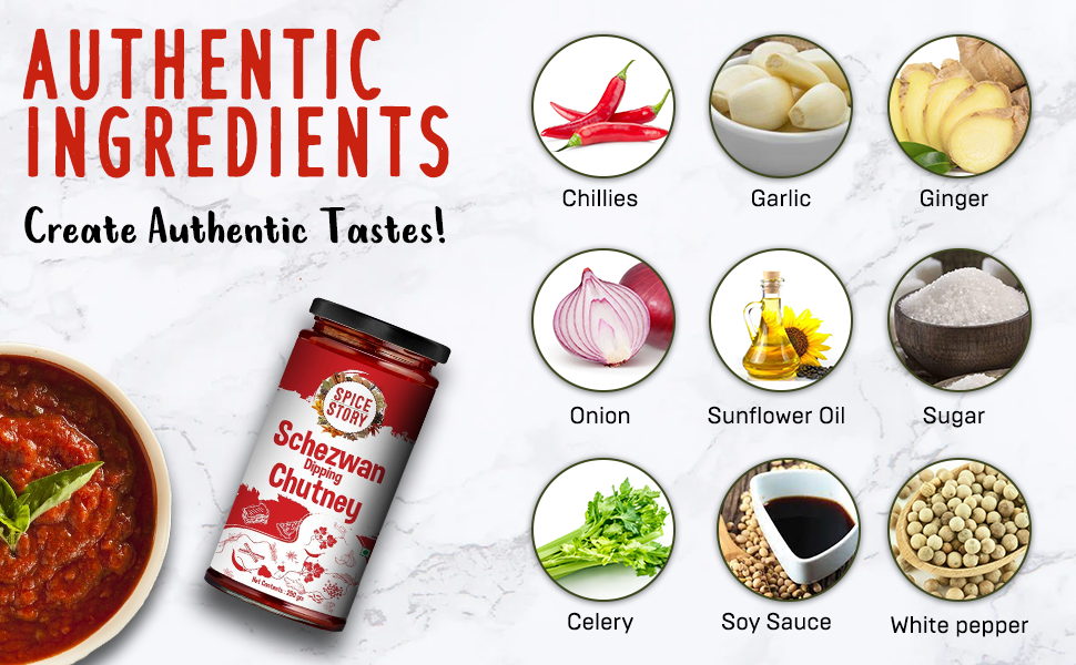 schezwan ingredients - chillis, gar.ic, ginger, spices