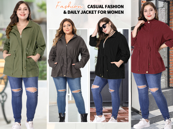 Amazon.com: Agnes Orinda Women's Plus Size Jackets