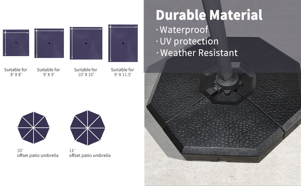 PURPLE LEAF Umbrella Base 4Piece Water & Sand Filled