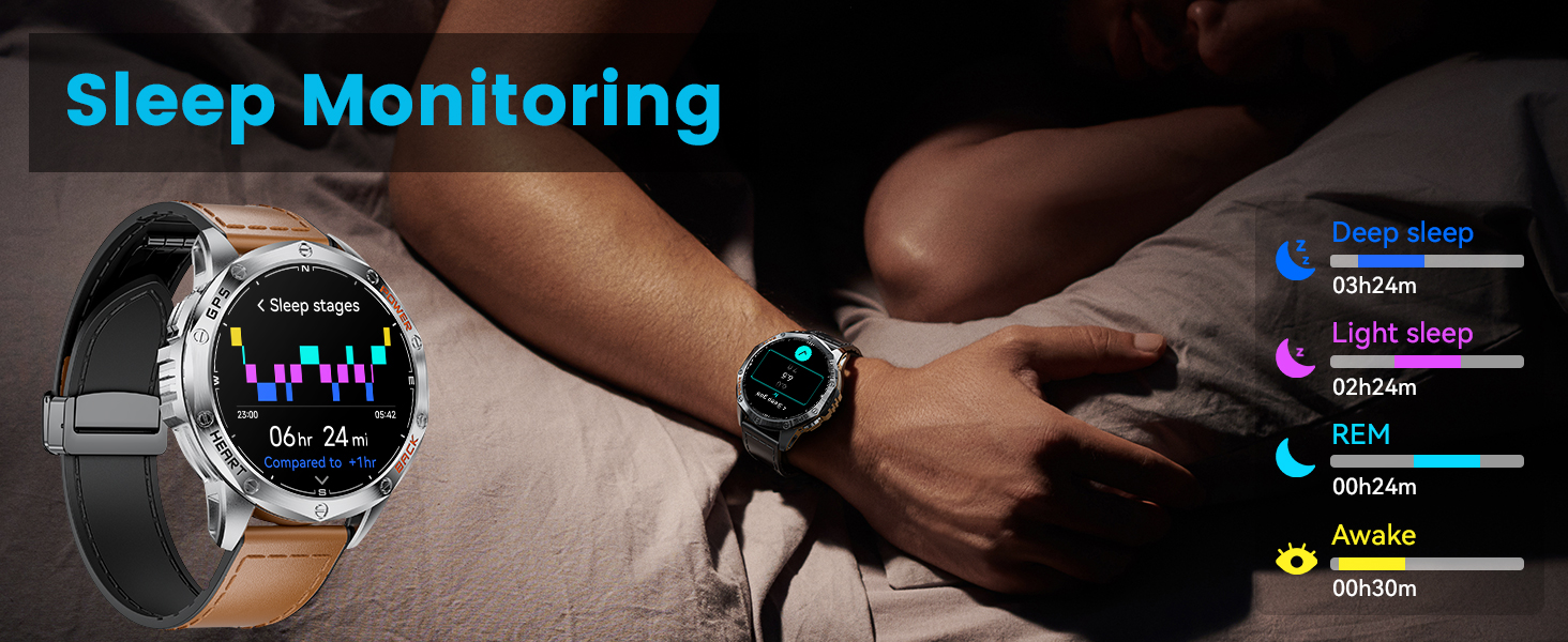 rugged smart watch sleep tracker