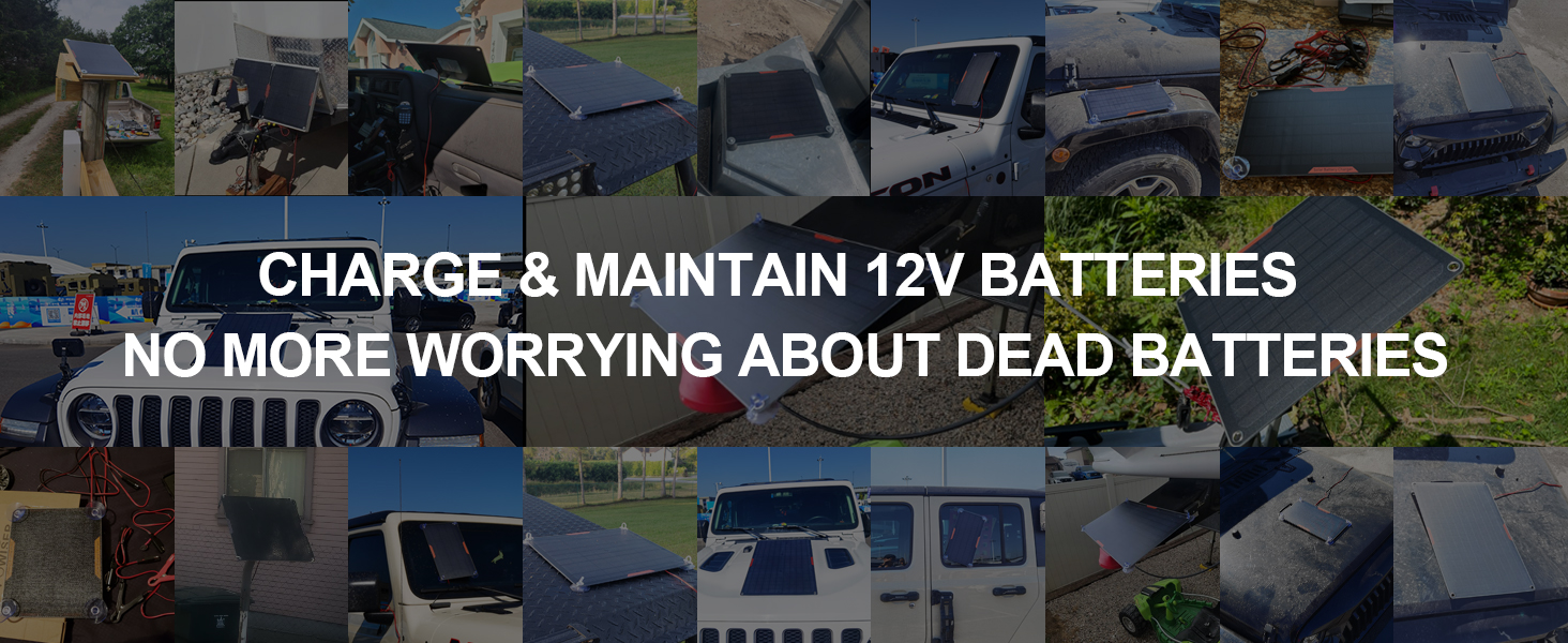 OYMSAE 5W 12V Solar Car Battery Charger Portable Waterproof Solar Power Battery Charger