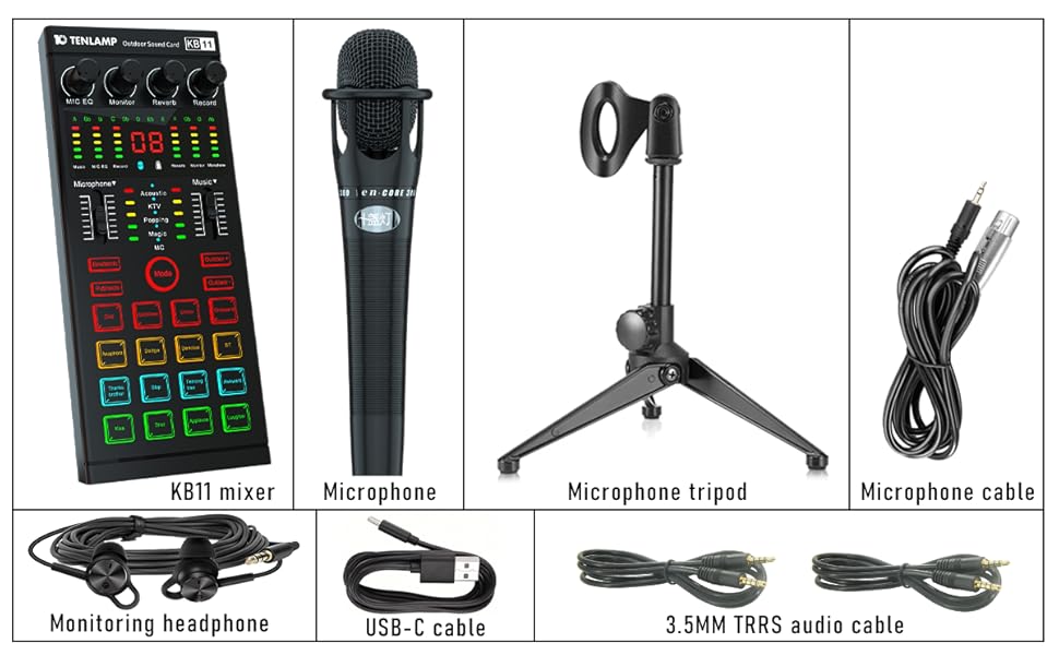 Condenser Microphone/Mic for Deck Live Streaming/Tiktok