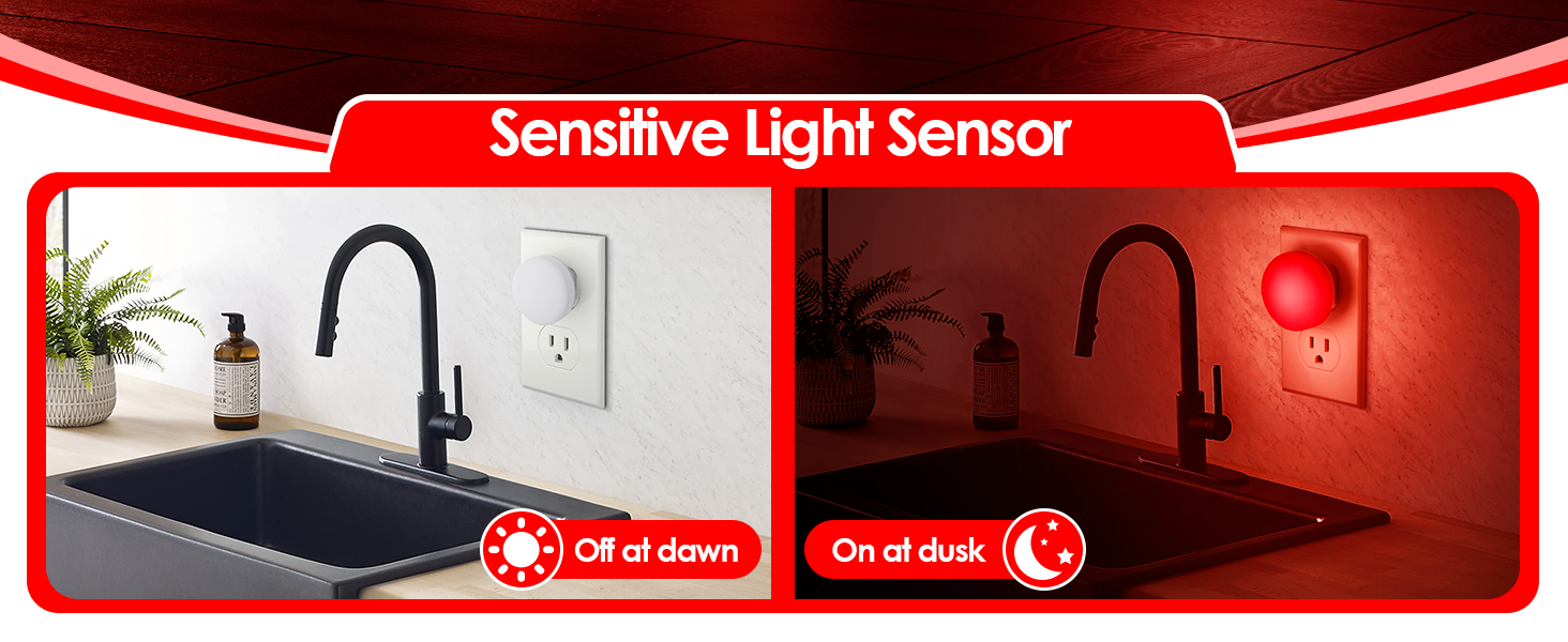 FOLKSMATE 5 Pack LED Night Light, Plugin Dusk to Dawn Light Sensor